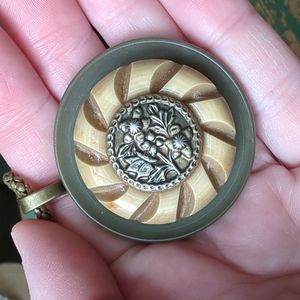 WHIMSY HOUSE I NWT Upcycled Vintage Celluloid & Metal Butterfly Button Necklace